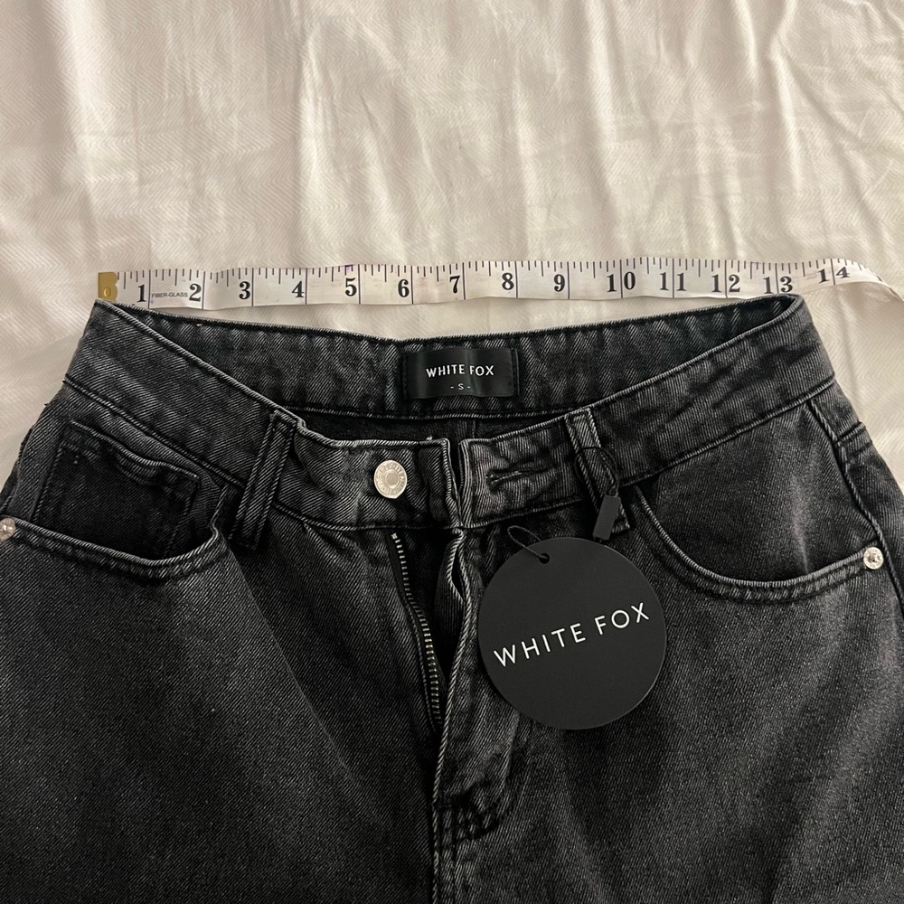WHITE FOX “Bring the style high wide leg” Black Jeans - Picture 5 of 6